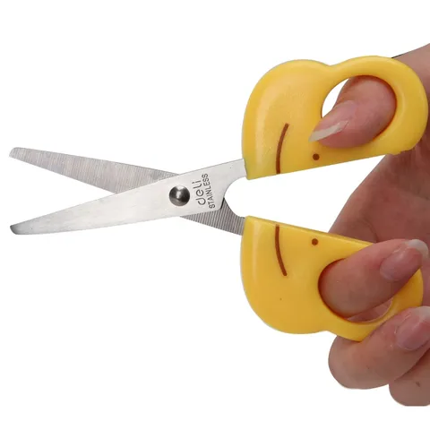 Kéo Thủ Công Học Sinh Deli 6031 - Chất Liệu Nhựa ABS, Có Nắp Bảo Vệ, Lưỡi Thép Không Gỉ, Tiện Dụng Cho Văn Phòng và Học Tập