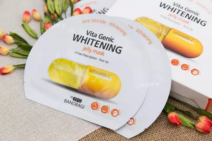 Mặt nạ BNBG Vitamin C Vita Genic Whitening Jelly Mask - Hỗ trợ sáng da và chống oxy hóa, dưỡng trắng tự nhiên, 10 miếng
