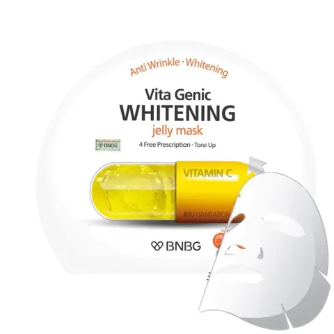Mặt nạ BNBG Vitamin C Vita Genic Whitening Jelly Mask - Hỗ trợ sáng da và chống oxy hóa, dưỡng trắng tự nhiên, 10 miếng