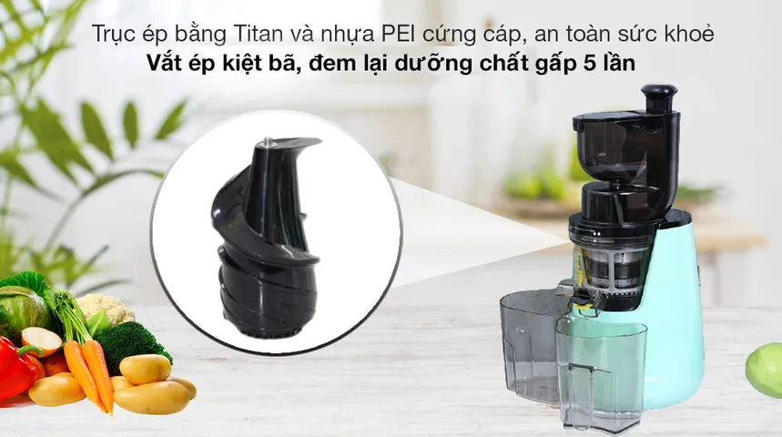Máy Ép Chậm Kalite KL-598 - Ép Trái Cây Tối Ưu 400W, Thiết Kế Bền Bỉ, Dinh Dưỡng Tối Đa - Phù Hợp Gia Đình và Spa