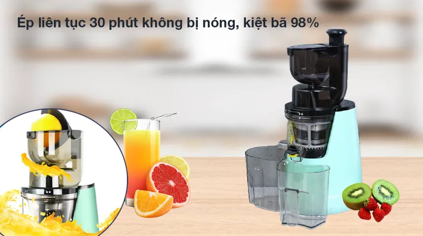 Máy Ép Chậm Kalite KL-598 - Ép Trái Cây Tối Ưu 400W, Thiết Kế Bền Bỉ, Dinh Dưỡng Tối Đa - Phù Hợp Gia Đình và Spa