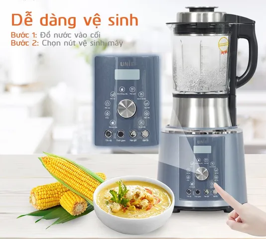 Máy làm sữa hạt UNIE V1S 1800W - Điều khiển dễ dàng, tự vệ sinh, tốc độ 50.000 vòng/phút, cho sữa hạt mịn ngon tại nhà