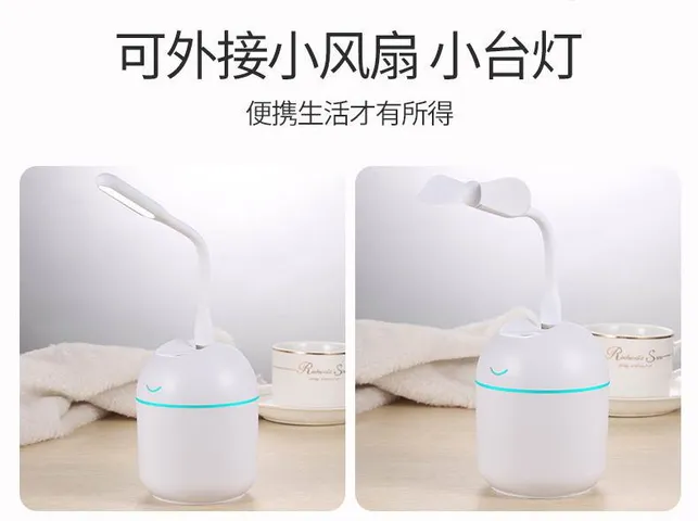 Máy Tạo Độ Ẩm Để Bàn Phun Dầu Thơm Kiêm Đèn Ngủ Mini USB - Thiết Bị Đa Năng Cho Không Gian 15-20m², Sạc Pin 6 Giờ