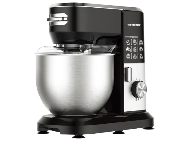Máy Trộn Nhào Thực Phẩm Tiross TS5401 - Công Suất 1300W, 6 Lít, Chức Năng Đánh Trứng, Thiết Kế Sang Trọng, Nắp Chống Trào