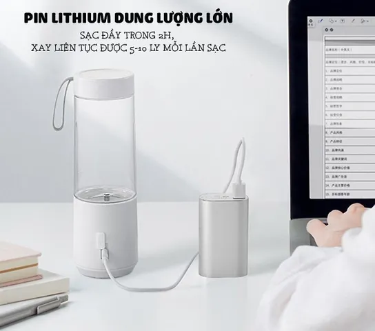 Máy Xay Sinh Tố Cầm Tay Bear BL-B35V1 - Đa Năng, Thiết Kế Hài Hòa, Lưỡi Dao Inox 304, Dung Tích 350ml, Tiện Lợi Mang Đi