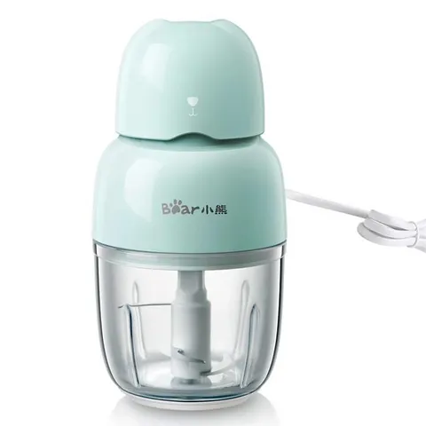 Máy Xay Thực Phẩm Đa Năng Bear QSJ-B01P1 - Thiết Kế Nhỏ Gọn, 120W, Thủy Tinh Chịu Nhiệt, Lưỡi Dao Inox, Tiện Dụng Cho Bé Ăn Dặm