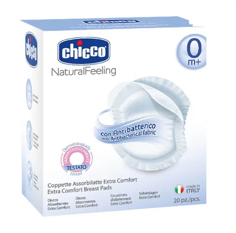 Miếng lót thấm sữa kháng khuẩn Chicco 20 miếng - Vải siêu thấm hút, chống trượt, thoáng khí cho mẹ & bé thoải mái, vệ sinh.