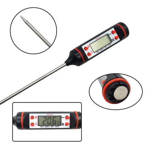 Nhiệt Kế Kẹo Điện Tử Màn Hình LCD - Dụng Cụ Làm Bánh Đo Nhiệt Độ Thực Phẩm, Gà Nướng, Nước Và Chất Lỏng