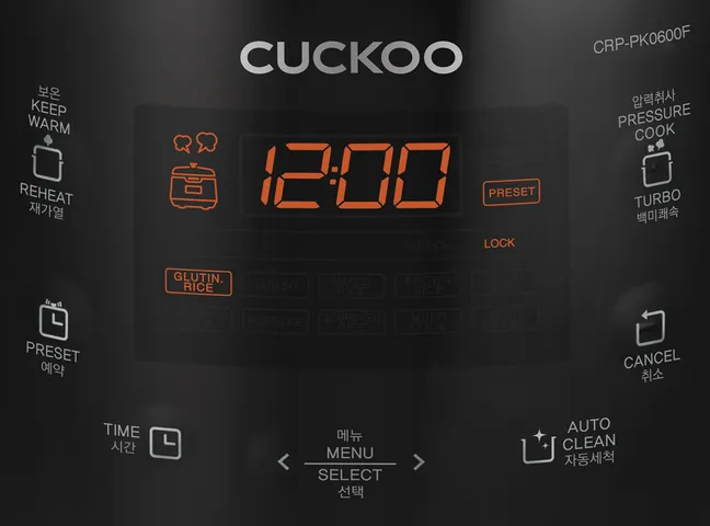 Nồi Cơm Áp Suất Điện Tử Cuckoo CRP-PK0600F 1.08L - Thiết Kế Sang Trọng, Công Suất 890W, Dễ Vệ Sinh, Phù Hợp Cho Gia Đình 2-4 Người