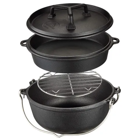 Nồi Gang Dã Ngoại Đa Năng Campingmoon D0-28 - Dùng Để Nướng, Ninh, Hấp, Tiện Lợi Cho Cắm Trại, Du Lịch, và Thăm Quan Ngoài Trời