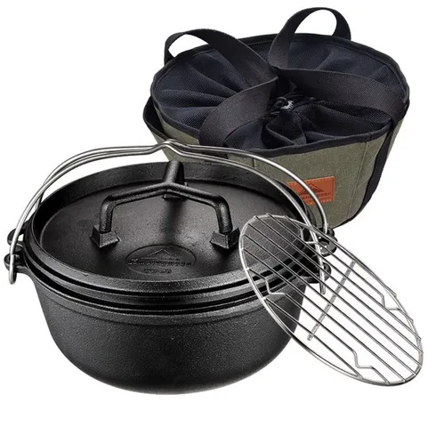 Nồi Gang Dã Ngoại Đa Năng Campingmoon D0-28 - Dùng Để Nướng, Ninh, Hấp, Tiện Lợi Cho Cắm Trại, Du Lịch, và Thăm Quan Ngoài Trời