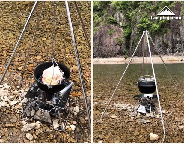 Nồi Gang Dã Ngoại Đa Năng Campingmoon D0-28 - Dùng Để Nướng, Ninh, Hấp, Tiện Lợi Cho Cắm Trại, Du Lịch, và Thăm Quan Ngoài Trời