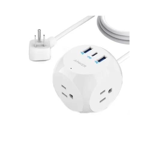 Ổ Cắm Điện Anker PowerStrip Cube A9134 - 1 Cổng Sạc Nhanh Type C 30W, 2 Cổng USB, 3 Cổng AC, Thiết Kế Nhỏ Gọn, Tiện Lợi Sạc 6 Thiết Bị Đồng Thời