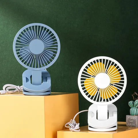Quạt Kẹp USB Deli 85810 - Quay 90 Độ, 2 Tốc Độ Gió, Quạt Tích Điện Mini Cho Bàn Làm Việc, Học Tập, Tiện Lợi, Không Ồn
