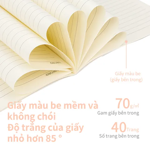 Sổ Ghi Chép Khâu Gáy B5 Deli - Sổ Tay Kẻ Ngang Bìa Hologram 40 Trang, Giấy Chống Lóa Cho Học Sinh và Người Làm Việc
