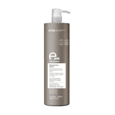 Sữa Tắm Gội 2 Trong 1 Eva E-Line Dermocare Wash 1000ml - Chăm Sóc Tóc & Da, Tiện Lợi, Không Chất Độc Hại, Dành Cho Tất Cả Thành Viên Gia Đình