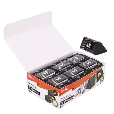 Tẩy 4B Deli EH01720 30 viên/hộp - Bút xóa mềm, tiện dụng cho học sinh và văn phòng, kích thước 40x19x19mm