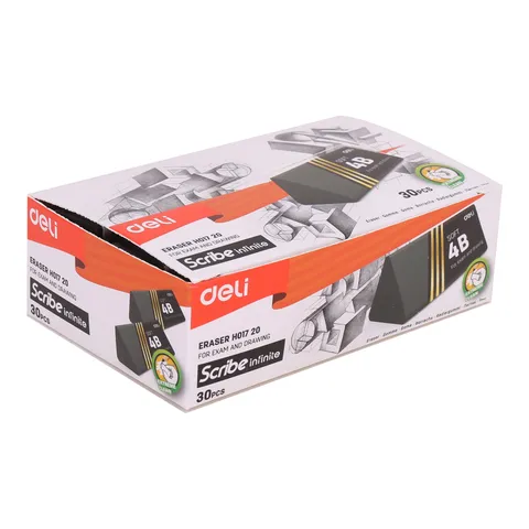 Tẩy 4B Deli EH01720 30 viên/hộp - Bút xóa mềm, tiện dụng cho học sinh và văn phòng, kích thước 40x19x19mm