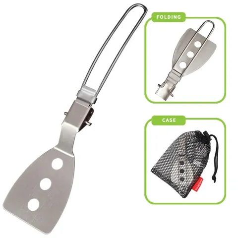 Thìa Gấp Gọn Inox 304 Dùng Cho Cắm Trại & Dã Ngoại - Chống Gỉ, Tiện Dụng Cho Nấu Ăn Ngoài Trời