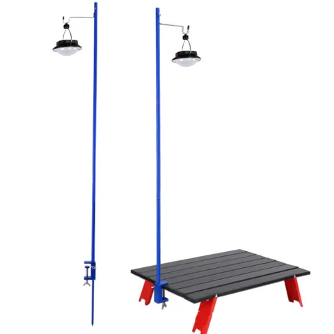 Trụ Đèn Kẹp Bàn Cắm Đất Gấp Gọn Đa Năng - Thiết Bị Dã Ngoại Sử Dụng Để Treo Đèn, Thích Hợp Đi Cắm Trại, Leo Núi, BBQ