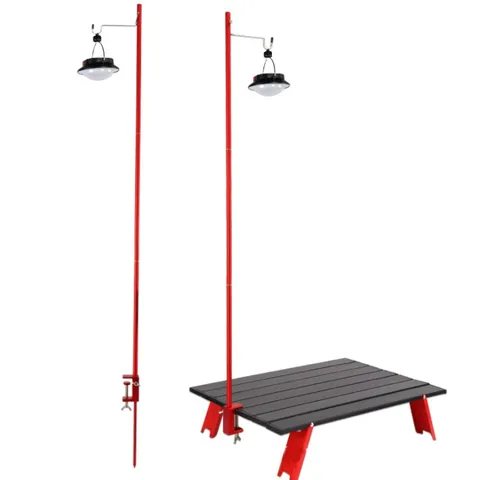 Trụ Đèn Kẹp Bàn Cắm Đất Gấp Gọn Đa Năng - Thiết Bị Dã Ngoại Sử Dụng Để Treo Đèn, Thích Hợp Đi Cắm Trại, Leo Núi, BBQ