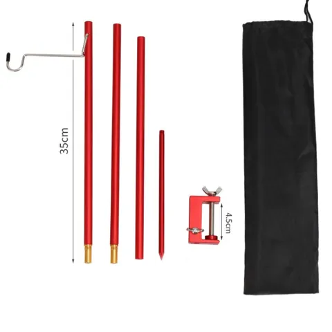 Trụ Đèn Kẹp Bàn Cắm Đất Gấp Gọn Đa Năng - Thiết Bị Dã Ngoại Sử Dụng Để Treo Đèn, Thích Hợp Đi Cắm Trại, Leo Núi, BBQ