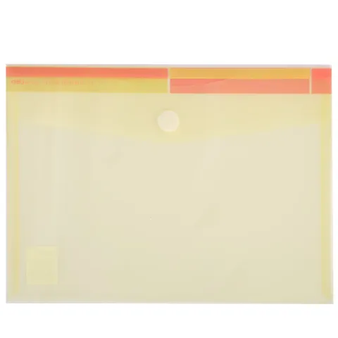 Túi Hồ Sơ A4 Deli E5504 - Chống Thấm Nước, Bảo Vệ Tài Liệu, Chất Liệu PP Mịn, Nút Bấm Cao Cấp, Đa Dạng Màu Sắc
