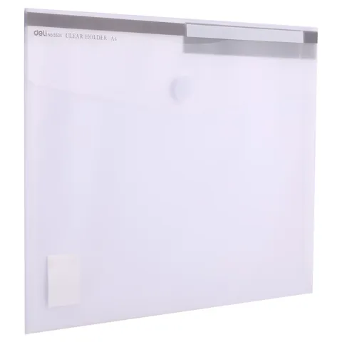 Túi Hồ Sơ A4 Deli E5504 - Chống Thấm Nước, Bảo Vệ Tài Liệu, Chất Liệu PP Mịn, Nút Bấm Cao Cấp, Đa Dạng Màu Sắc