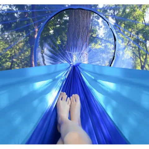 Võng Dã Ngoại Chống Côn Trùng Có Vòng Thép - Chất Liệu Polyester Bền Bỉ, Chịu Tải 200kg, Tiện Lợi Cho Gia Đình Cắm Trại Nhỏ