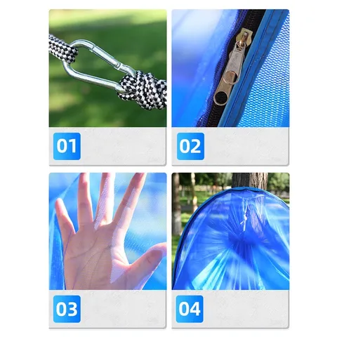 Võng Dã Ngoại Chống Côn Trùng Có Vòng Thép - Chất Liệu Polyester Bền Bỉ, Chịu Tải 200kg, Tiện Lợi Cho Gia Đình Cắm Trại Nhỏ