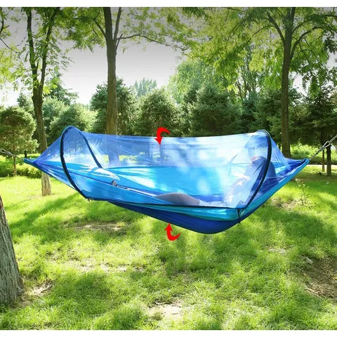 Võng Dã Ngoại Chống Côn Trùng Có Vòng Thép - Chất Liệu Polyester Bền Bỉ, Chịu Tải 200kg, Tiện Lợi Cho Gia Đình Cắm Trại Nhỏ
