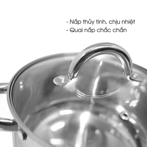 Bộ 3 Nồi Inox 5 Đáy Comet CH36-01 - Chất Liệu Inox 304 Cao Cấp, Thiết Kế Hiện Đại, Dung Tích 1.5L, 3.0L, 5.0L, Bảo Hành Chất Lượng