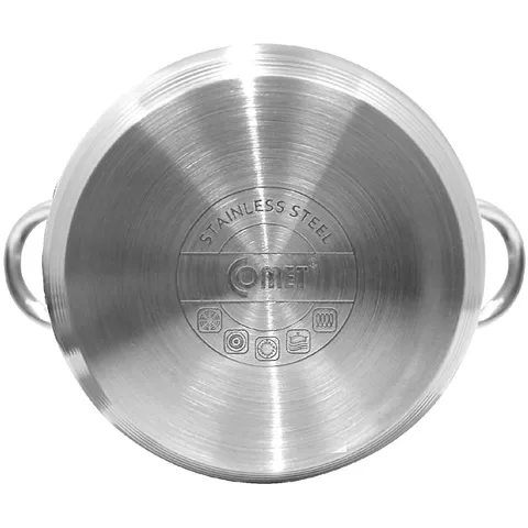 Bộ 3 Nồi Inox 5 Đáy Comet CH36-01 - Chất Liệu Inox 304 Cao Cấp, Thiết Kế Hiện Đại, Dung Tích 1.5L, 3.0L, 5.0L, Bảo Hành Chất Lượng