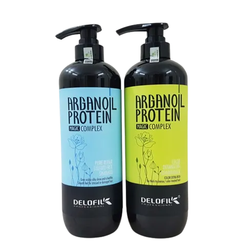 Bộ Dầu Gội Xả Chăm Sóc Tóc Chuyên Sâu Delofil Arganoil Protein - Giúp Tóc Chắc Khỏe, Mềm Mượt Tự Nhiên, 500ml/800ml