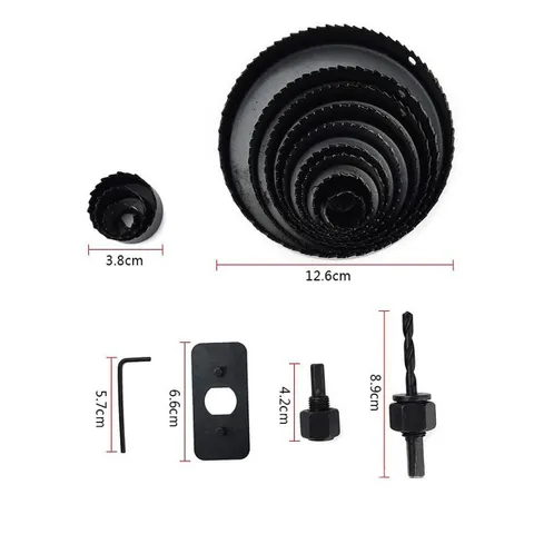 Bộ Mũi Khoét Gỗ Thạch Cao Nhựa 13 Kích Thước - Công Cụ Khoan Đa Năng Cho Xưởng Mộc và Thủ Công Mỹ Nghệ