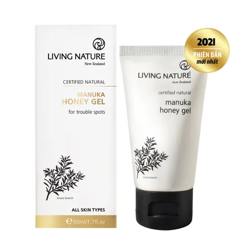 Gel Trị Mụn Living Nature Manuka Honey 10ml - Hỗ Trợ Giảm Mụn Viêm, Mụn Trứng Cá, Làm Dịu Da & Làm Lành Vết Thương