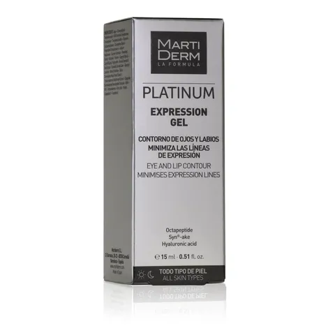 Gel giảm nếp nhăn mắt và môi MartiDerm Platinum Expression Gel 15ml - Ngăn ngừa lão hóa, làm căng da, tăng cường collagen, phù hợp mọi loại da