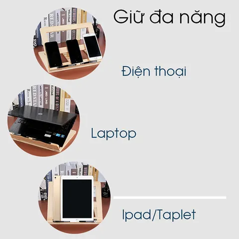 Giá Đỡ Đọc Sách Chống Cận Thị Khung Gỗ Tự Nhiên - Hỗ Trợ Điều Chỉnh Khoảng Cách Mắt và Sách, Bảo Vệ Đôi Mắt Bạn