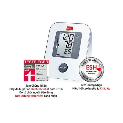 Máy Đo Huyết Áp Bắp Tay Tự Động Boso Medicus X - Đo Tâm Thu, Tâm Trương, Báo Rối Loạn Nhịp Tim, Thiết Kế Nhỏ Gọn, Chính Xác 99%