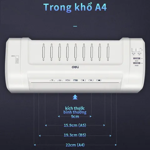 Máy Ép Nhựa Dẻo Deli E3893 A4/A5/B5 - Thiết Bị Bảo Quản Giấy Tờ Đa Năng Tiện Lợi, Công Suất 200W