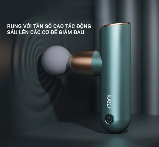 Máy massage cầm tay cao cấp KASJ A3 - Thiết bị trị liệu cơ bắp, thư giãn tinh thần, 4 đầu massage đa năng, sạc Type-C, dễ sử dụng