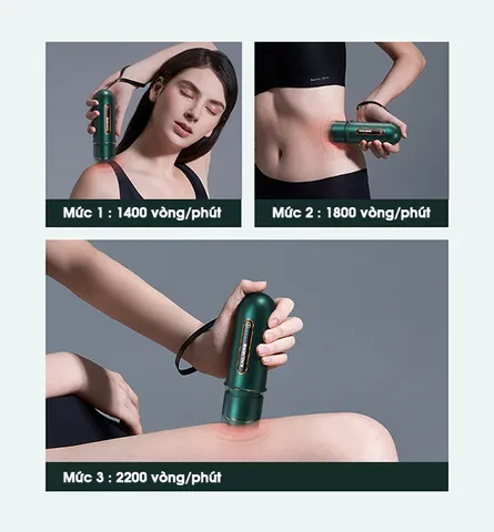Máy massage cầm tay KASJ A6 - Thiết bị massage trị liệu 4 đầu đa năng, hỗ trợ giảm đau cơ và mệt mỏi hiệu quả