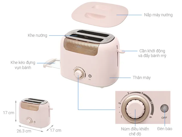 Máy Nướng Bánh Mỳ Bear DSL 601 - 680W, Thiết Kế Đẹp Mắt, Chống Dính Teflon, Nướng Đều Hai Mặt, Tiện Dụng Cho Mọi Nhà Bếp
