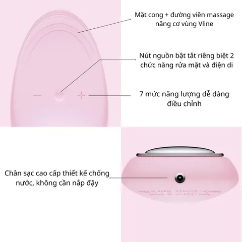 Máy Rửa Mặt Điện Di Tinh Chất Korona 4in1 - Công Nghệ Đức Giúp Làm Sạch Da Hiệu Quả, Gai Silicon Mềm Mại, Pin Siêu Bền