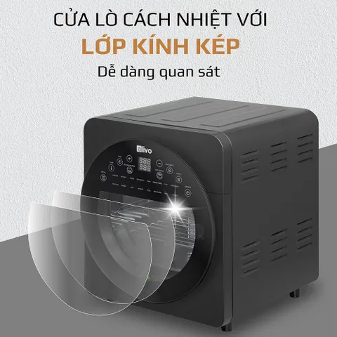 Nồi Chiên Không Dầu Olivo AF15 15 Lit - Công Suất 2000W, Nhiệt Độ Tối Đa 220°C, Chiên Gà, Vịt Nguyên Con Dễ Dàng