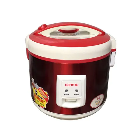 Nồi Cơm Điện Bennix BN-012RC 1.2L - Nấu và Giữ Ấm Hiệu Quả Cho Gia Đình Nhỏ, Thiết Kế Đơn Giản, Màu Đỏ và Đồng