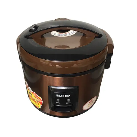 Nồi Cơm Điện Bennix BN-012RC 1.2L - Nấu và Giữ Ấm Hiệu Quả Cho Gia Đình Nhỏ, Thiết Kế Đơn Giản, Màu Đỏ và Đồng