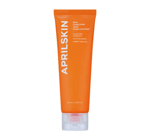 Sữa Rửa Mặt April Skin Carrot Acne Foam Cleanser 120ml - Ngừa Mụn, Sáng Da, Chiết Xuất Cà Rốt, Dưỡng Da Sạch Sâu