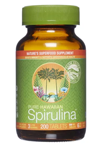 Tảo xoắn Nutrex Hawaii Hawaiian Spirulina 500mg - Thực phẩm chức năng tăng cường miễn dịch và sức khỏe toàn diện, 100% thiên nhiên