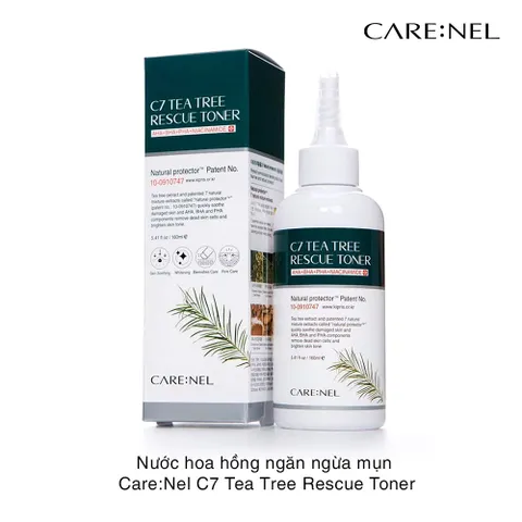 Toner Care:Nel C7 Tea Tree Rescue AHA + BHA + PHA + Niacinamide - Nước Hoa Hồng Se Khít Lỗ Chân Lông, Dưỡng Sáng Da, Phù Hợp Mọi Loại Da